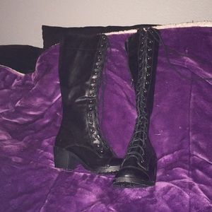 Black knee high boots